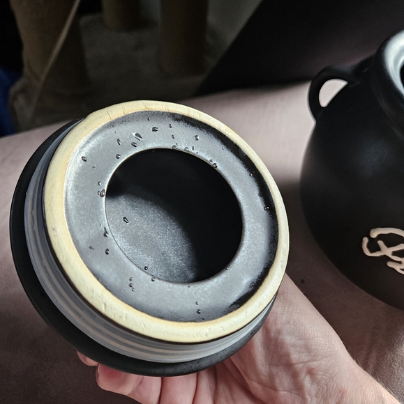 Vintage planters black pot jar planter peanuts cookie sugar flour cauldron witch - Picture 4 of 9